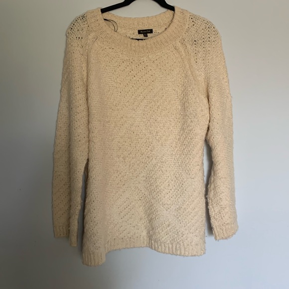 Massimo Dutti Cream Oversized Knit Sweater - Picture 1 of 3